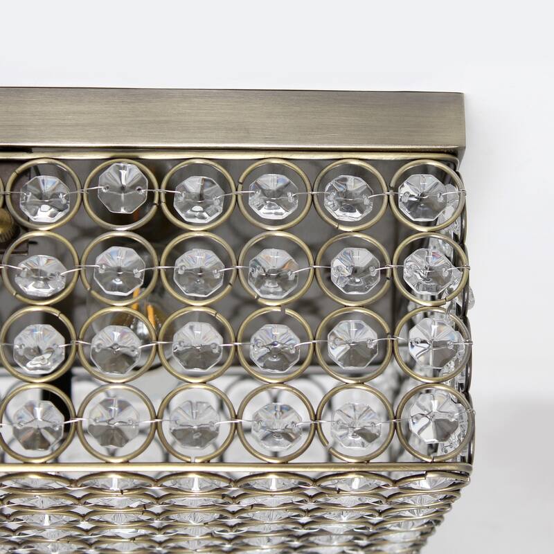 Modern 12" Brass Flush Mount Ceiling Light - 2 Light Fixture for Hallway, Bedroom, Living Room - 12