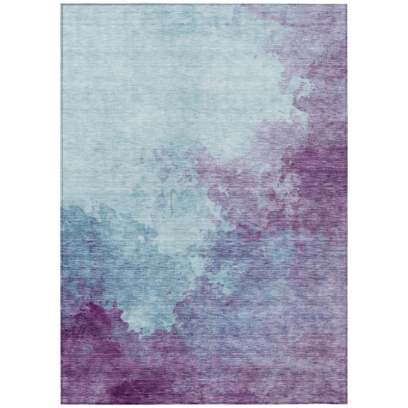 Machine Washable Indoor/ Outdoor Abstract Modern Chantille Rug