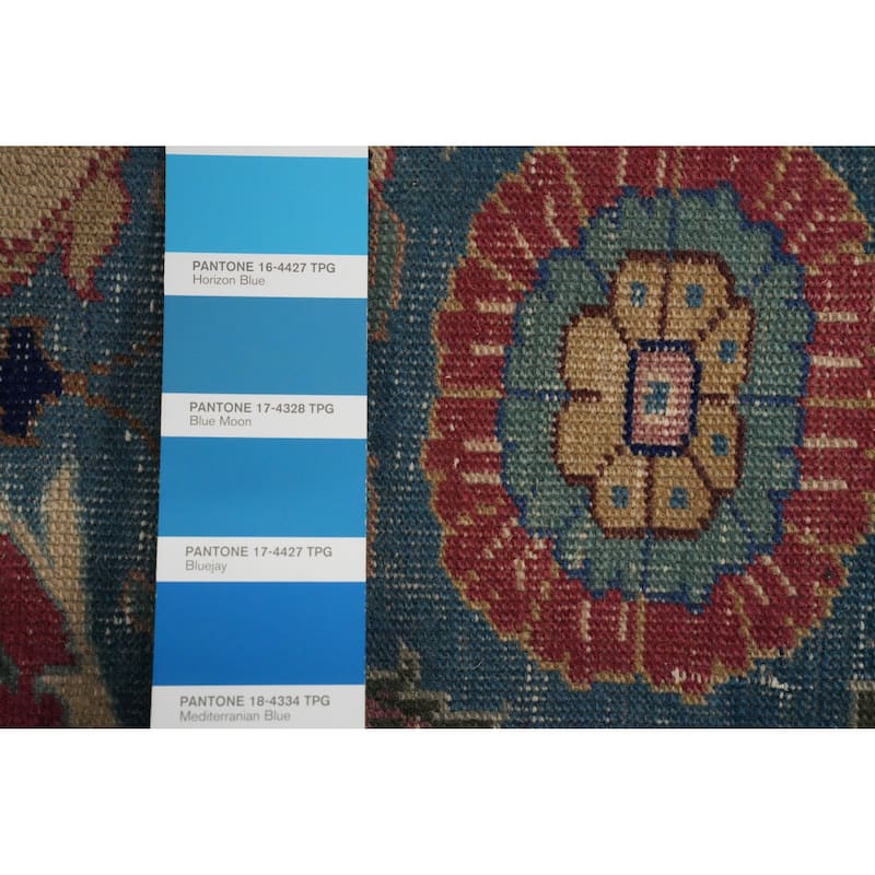 Hand Knotted Oriental 100% Wool Carpet Traditional Floral Multi-Colored Tabriz Area Rug - 5' 9'' X 4' 1''