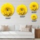 preview thumbnail 4 of 8, Designart 'Yellow Chrysanthemum Gold Flower' Oversized Traditional Wall CLock