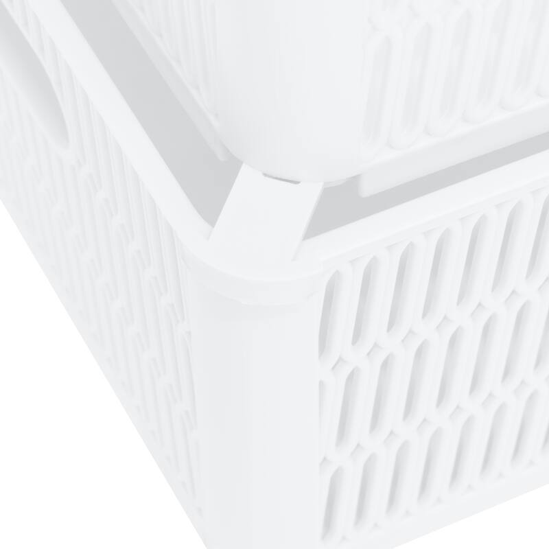 Simplify 2 Pack Slide 2 Stack It Storage Tote Baskets in Black