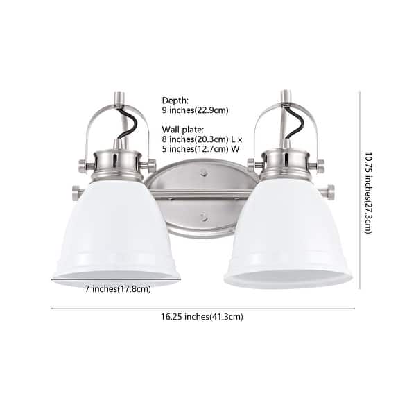 dimension image slide 0 of 14, JONATHAN Y Sydney Farmhouse Bohemian Iron LED Vanity