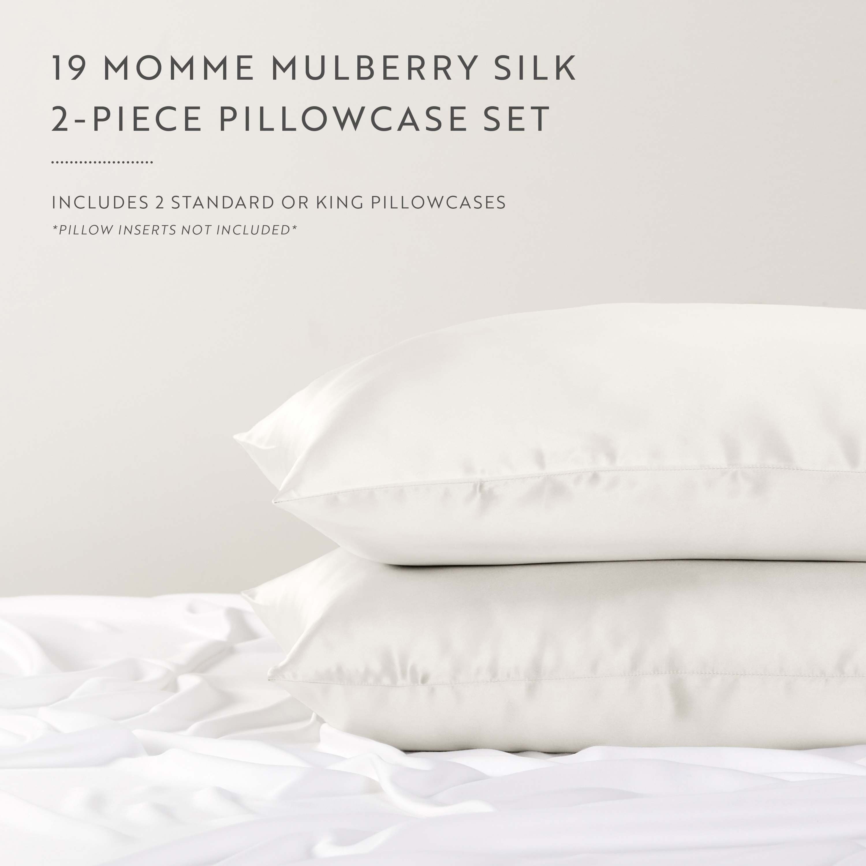 Becky Cameron 100% Mulberry Silk Zippered Pillowcase 2 Piece Set