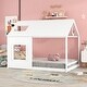 preview thumbnail 21 of 34, Full House Bed with Roof & Window - Pine Wood Support for Kids