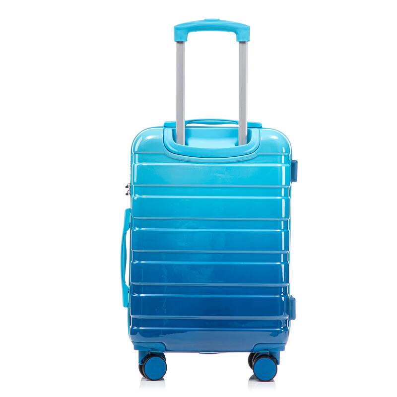 14In 20In 2 pcs in PC Spinner Wheel Luggage, Carry on Suitcase, With Gradient Color and Combination Lock