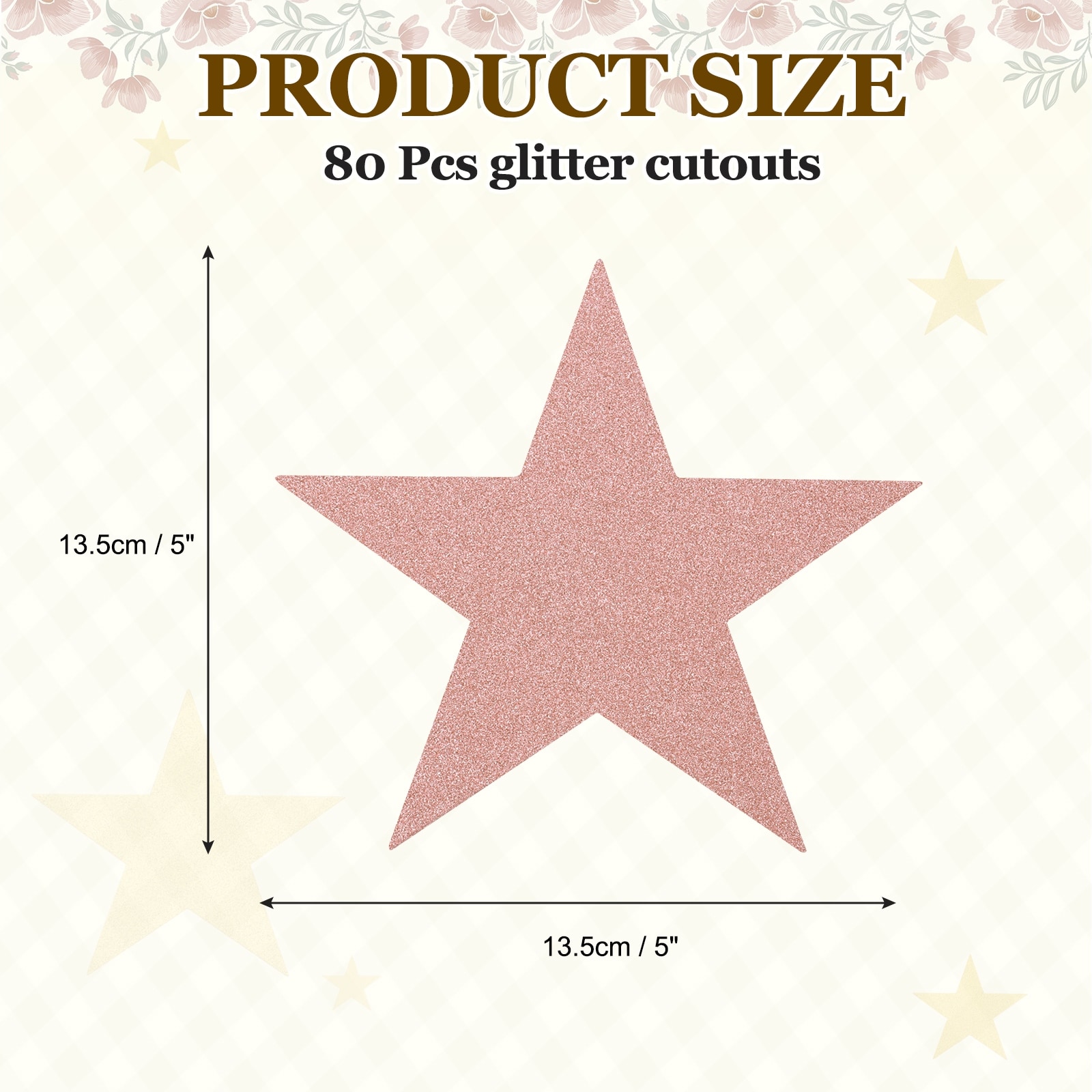 Glitter Star Cutouts, Star Shape Glitter Paper, Confetti Cut Outs for Bulletin Board Wall Party Decoration