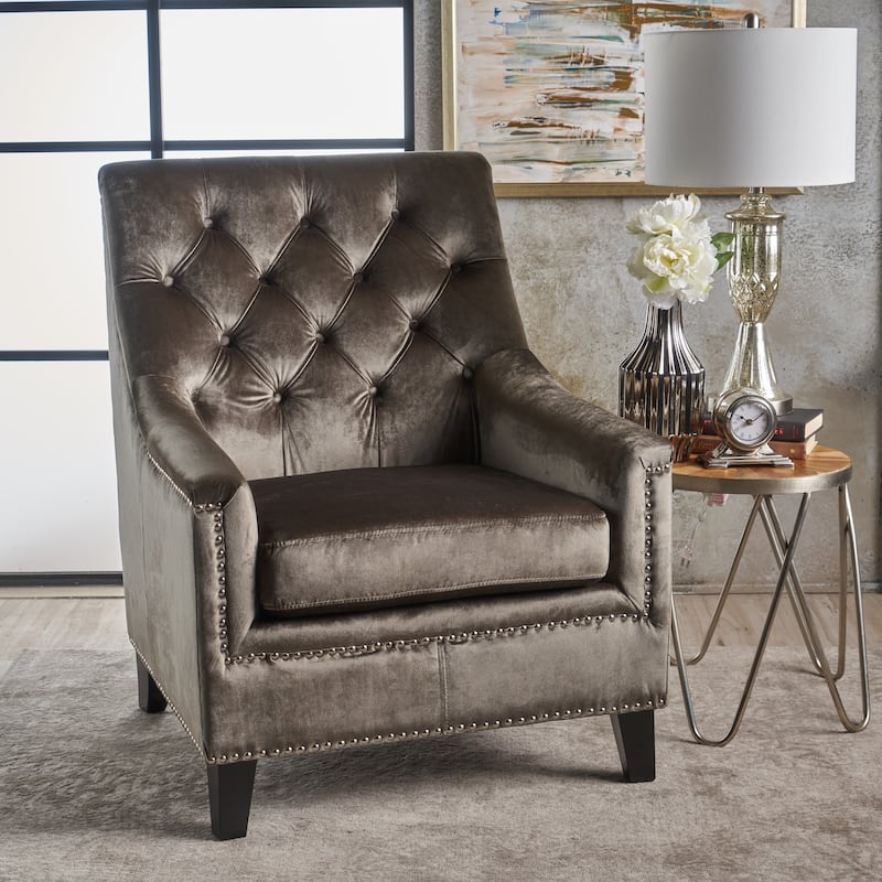 Jaclyn Velvet Club Chair by Christopher Knight Home