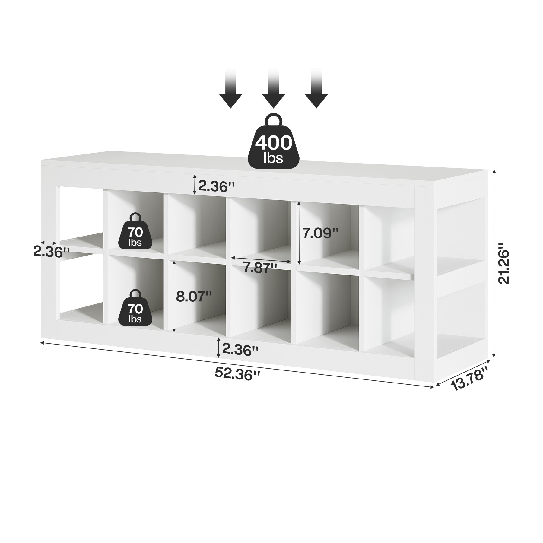 2-Tier Organizer Bookcase, Open Shelf Simple Compartments - Bed