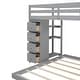 preview thumbnail 16 of 30, Twin Over Full Bunk Bed with 3-Layer Shelves, Drawers, Storage Stairs, Space-Saving, Multi-Functional Design, Grey