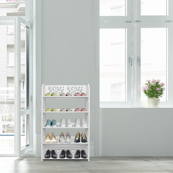 Board top shoe rack