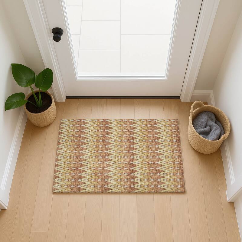 Machine Washable Indoor/ Outdoor Modern Baxter Chantille Rug