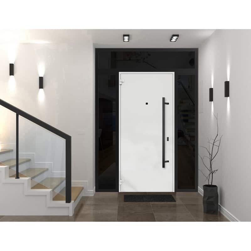 VDOMDOORS | Front Door Exterior Door | Fiberglass | Frame & Hardware Included | 18x80, Oak Entry Door Steel Entry Door