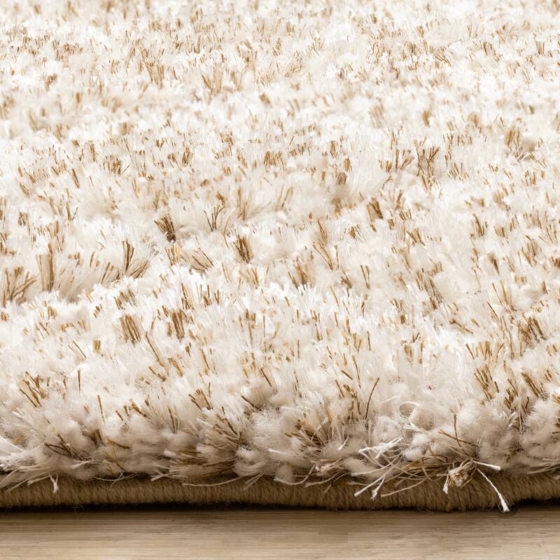 Richmond Collection - Beige Carved Rhombus Super Plush Wool Area Rug