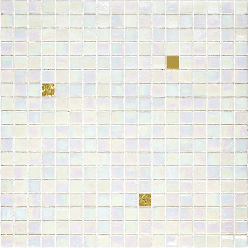 Apollo tile 12" x 12" Mingles Glossy White Gold Glass Tile (18.69 sq ft/case) - 20 Pack