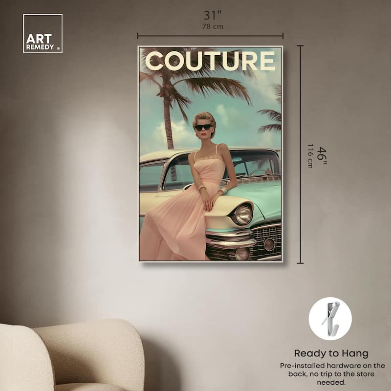 Vintage Beach Car Cover Canvas by Art Remedy