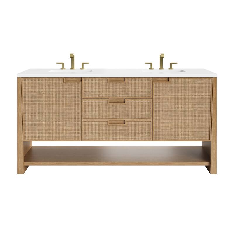 Solene 72" Double Vanity, Seaside Oak - 72