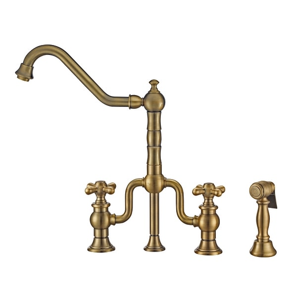 Whitehaus WHTTSCR3-9771-NT Twisthaus Plus 1.5 GPM Widespread Bridge Kitchen Faucet