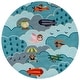preview thumbnail 7 of 5, Momeni Lil Mo Whimsy Sky Aviator Hand-Tufted and Hand-Carved Rug. 5' x 5' Round - Round
