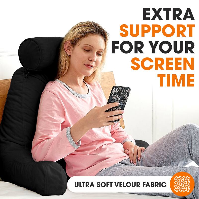 Cheer Collection Extra Large TV Pillow With Detachable Bolster
