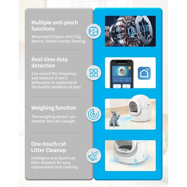 Biwave Automatic Cat Litter Box Self Cleaning, Smart Cat Litter Box APP  Control/Odor Removal/Safety Protection for Multiple Cats - Bed Bath &  Beyond - 40193546