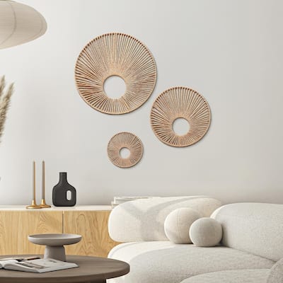 American Art Decor Woven Paper Rope Wall Decor, Set of 3