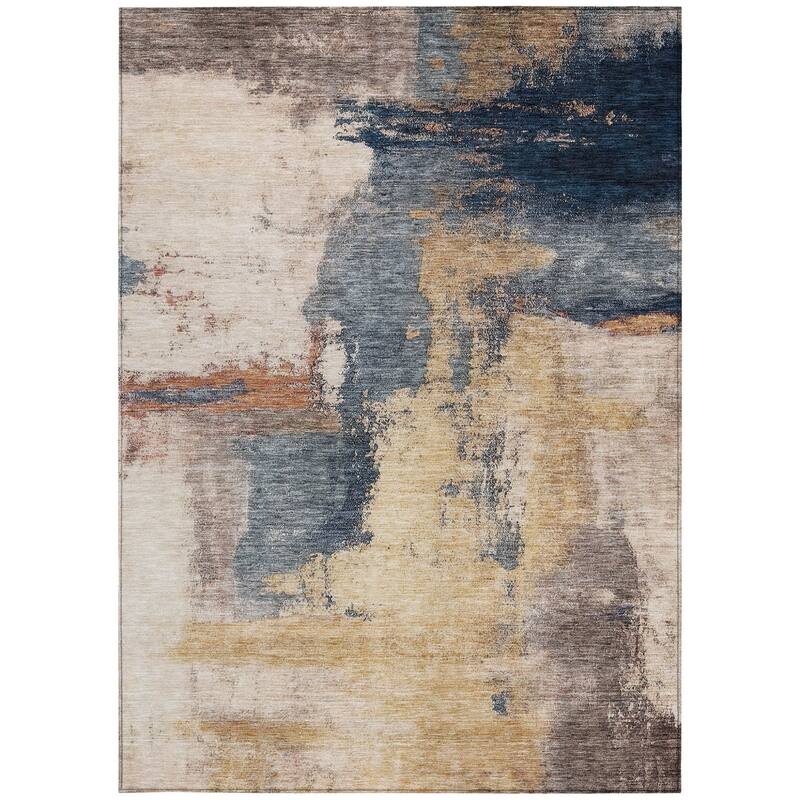 HomeRoots Abstract Transitional Rectangle Outdoor Rug