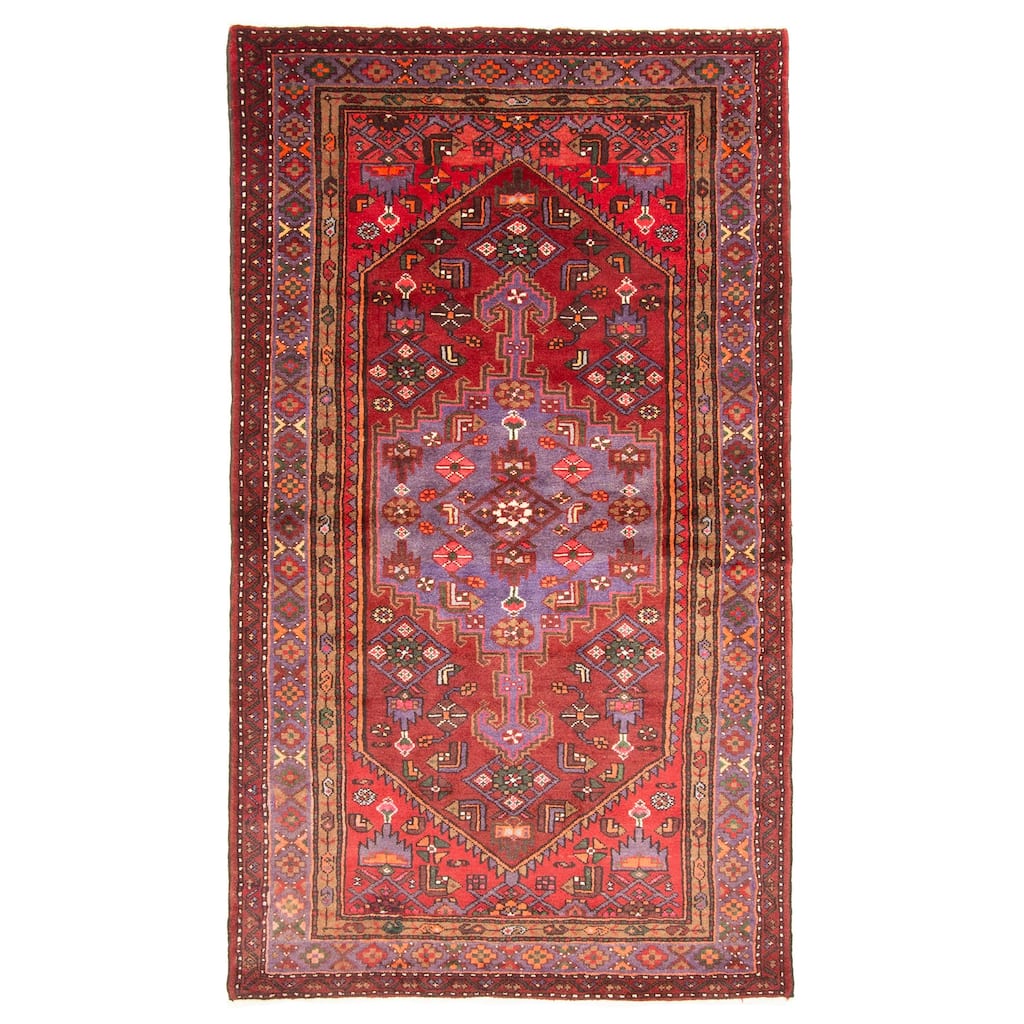 ECARPETGALLERY Hand-knotted Andelz Red Wool Rug - 4'2 x 7'6