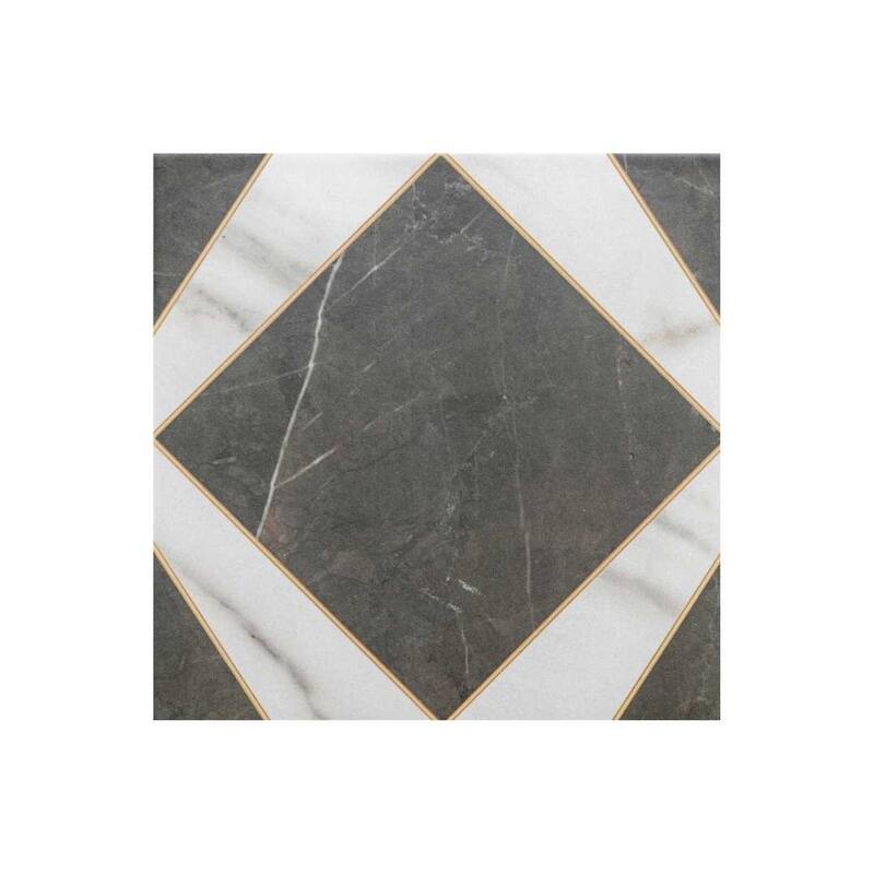The Tile Life Orion 8x8 Matte Black Marble Look Porcelain Floor & Wall Tile