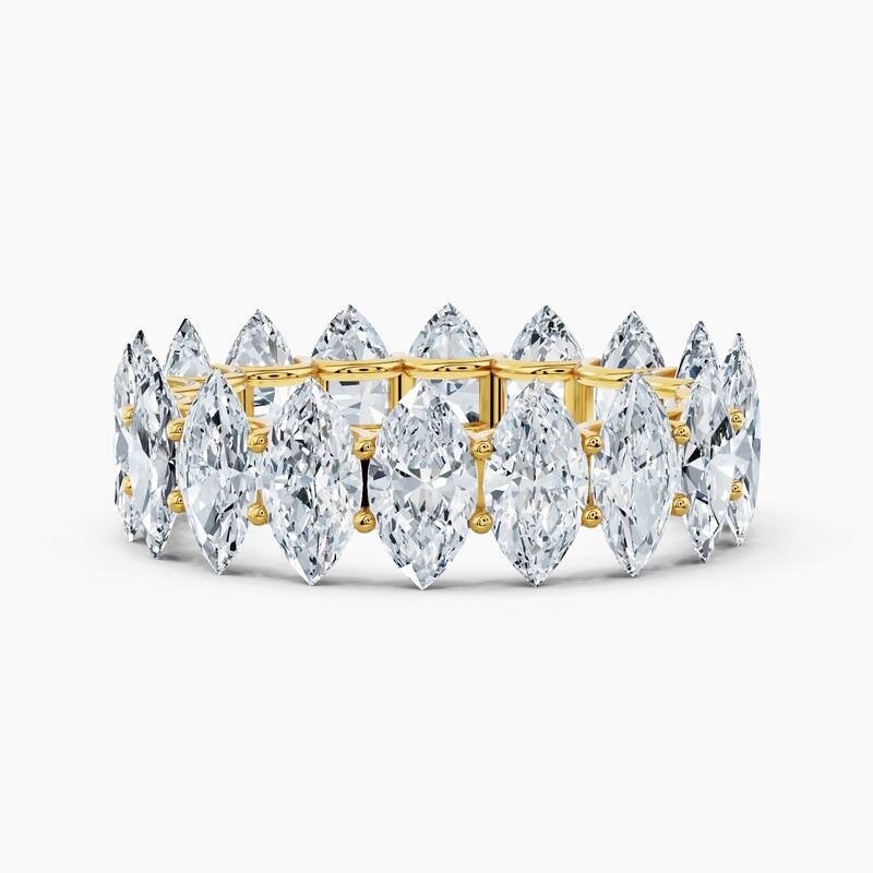 Auriya 14k Gold Marquise North-South Lab Grown Diamond Eternity Band 2.70 - 11.25 ct. tw. (F-G, VS) - 7.20 ct. wt. - 6 - Yellow