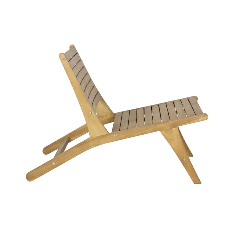 Seagrove Mid-Century Modern Wood Armless Outdoor Patio Chair, Natural by JONATHAN Y