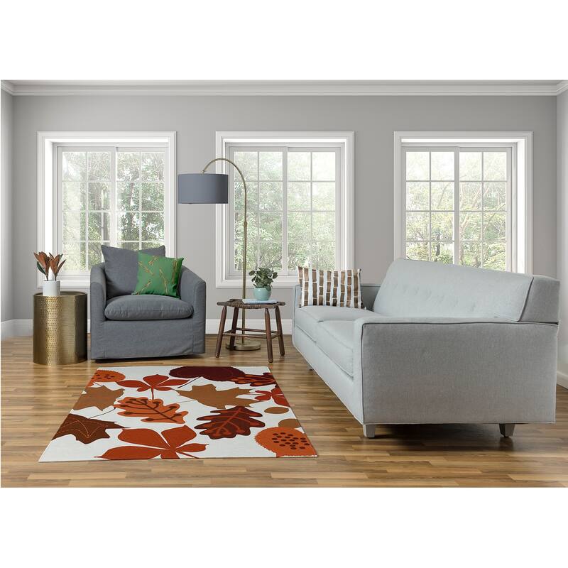 Fall Leaves Fall Design Chenille Area Rug