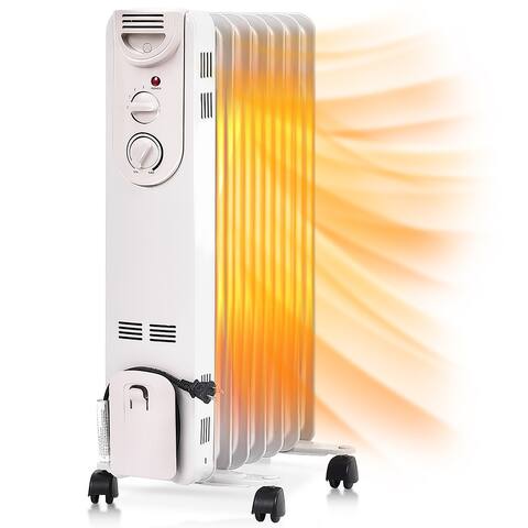 1500W Oil Heater Portable Radiator Heater with Adjustable Thermostat