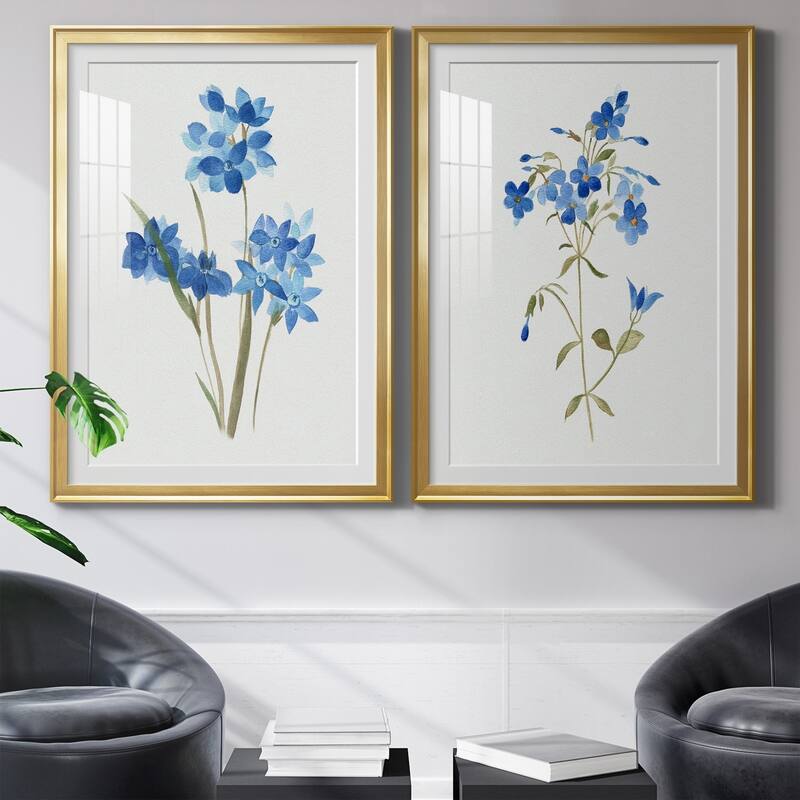 Blue Blossom Botanical I Premium Framed Print - Ready to Hang