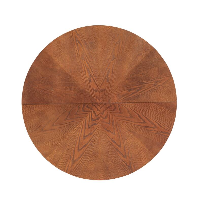 Walnut Round Dining Table 39.4"-Traditional Solid Wood Legs, Timeless Elegance,Ideal Focal Point for Family Gatherings