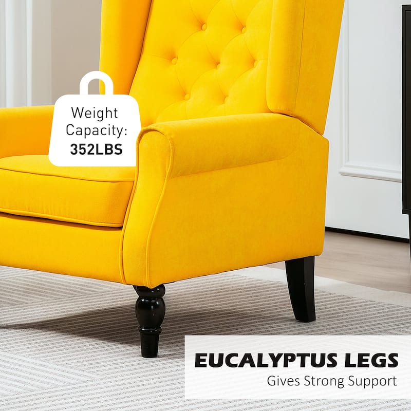 HOMCOM Copper Grove Guanta Tufted Wood Leg Accent Chair
