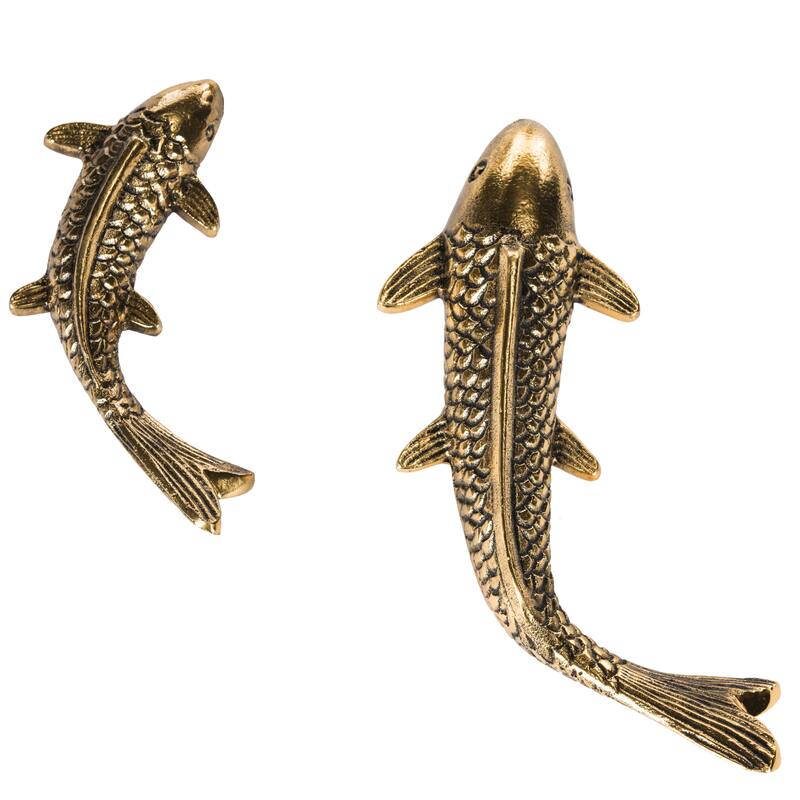 SAFAVIEH Laurane Koi Fish Wall Decor - Big: 11" x 1.75" x 4"; Small: 7.5" x 1" x 3" - 11Wx2Dx4H