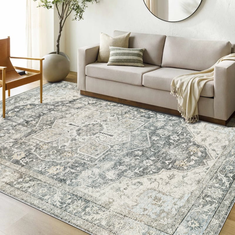 Bohemian Faux Cashmere Rug - Grey - 8' x 10'