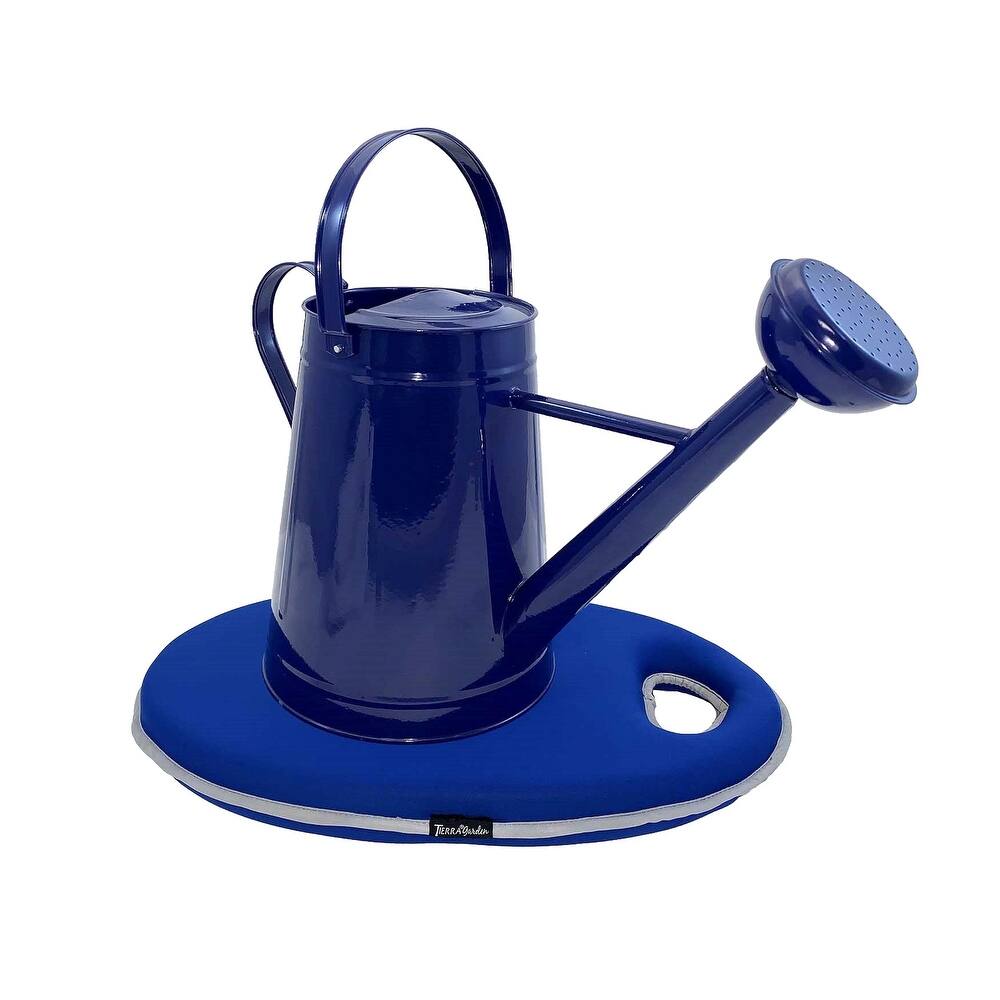 2.1 Gallon Traditional Metal Watering Can with 20"L x 12.25"W Memory Foam Kneeling Cushion