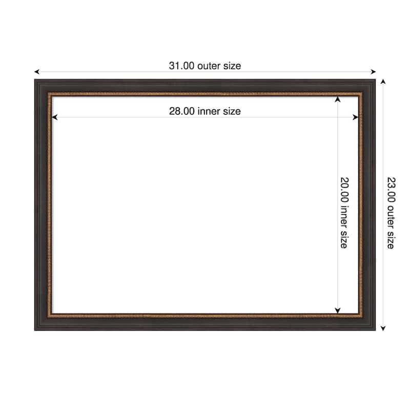 Amanti Art Ashton Black Framed Dry Erase Magnetic Board - 31 x 23 in