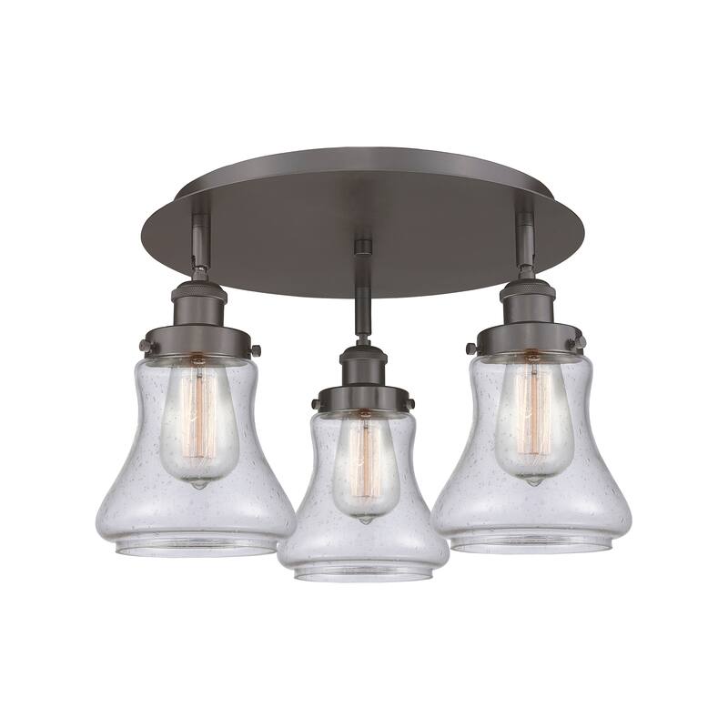 Innovations Lighting Bellmont - 3 Light 18" Flush Mount - Oil Rubbed Bronze/Seedy