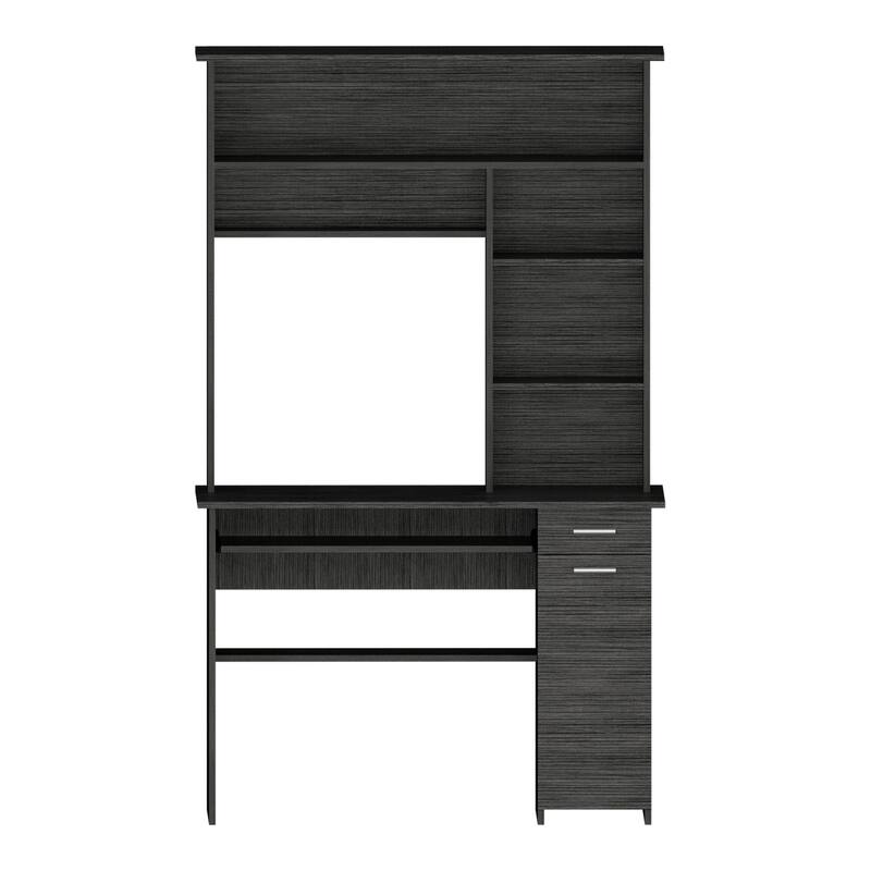 Aberdeen 2-Drawer 7-Shelf Computer Desk with Hutch
