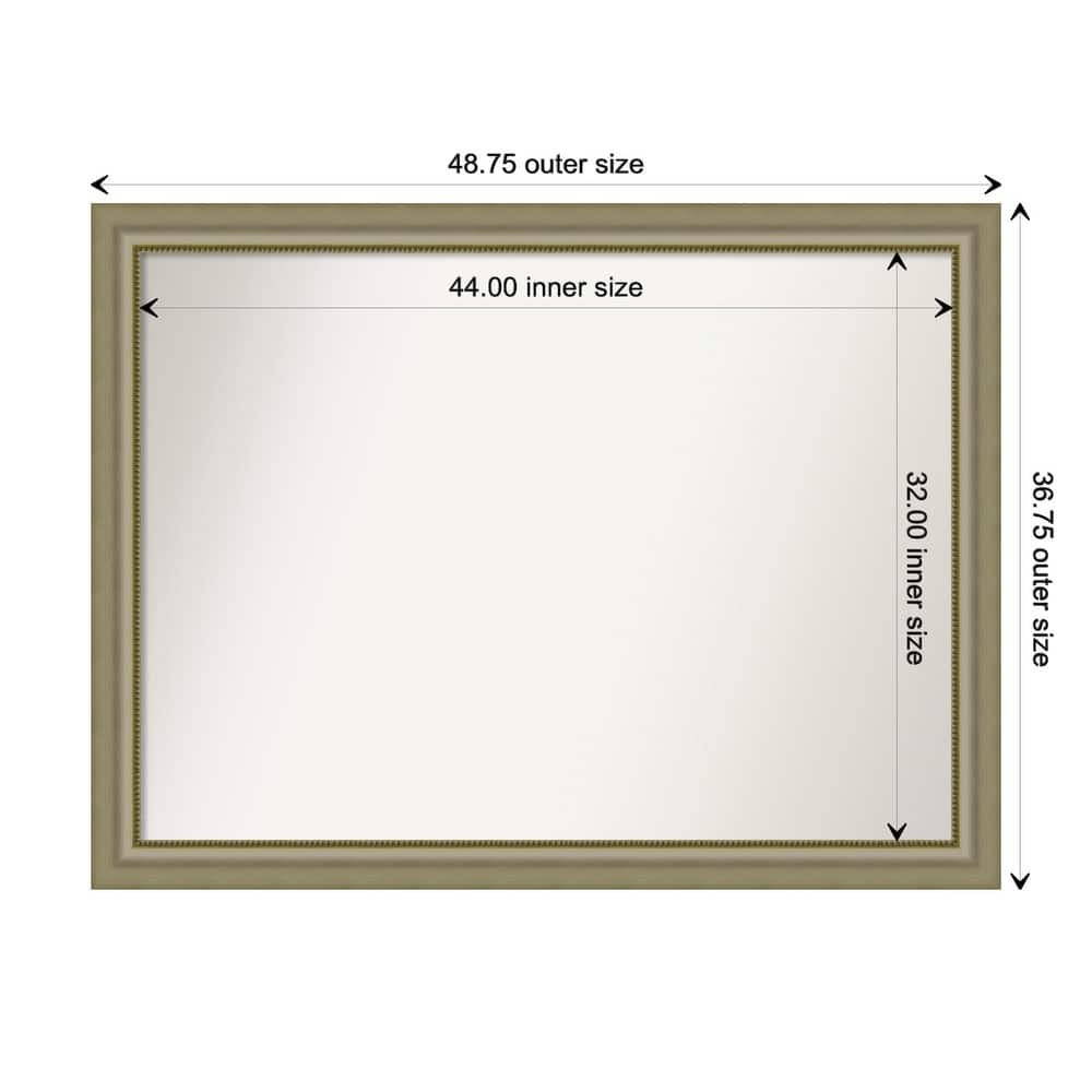 Vegas Silver Framed Non-Beveled Custom Wall Mirror, Bathroom Vanity Mirror