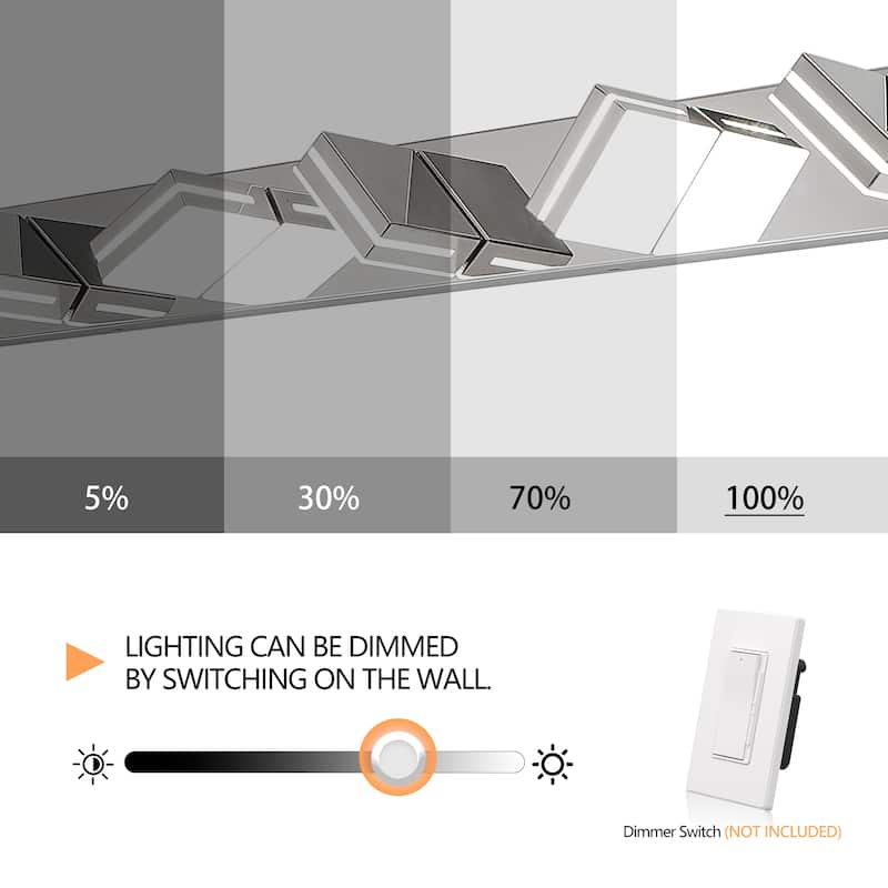 6-Light Chrome LED Vanity - Modern - Bathroom Mirror