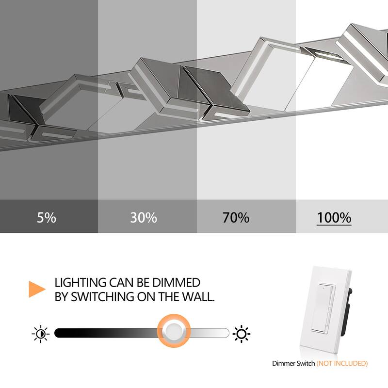 Modern LED Vanity Light, 6-Lights Wall Sconce for Bathroom and Mirror, Sleek Minimalist Design, Energy-Efficient