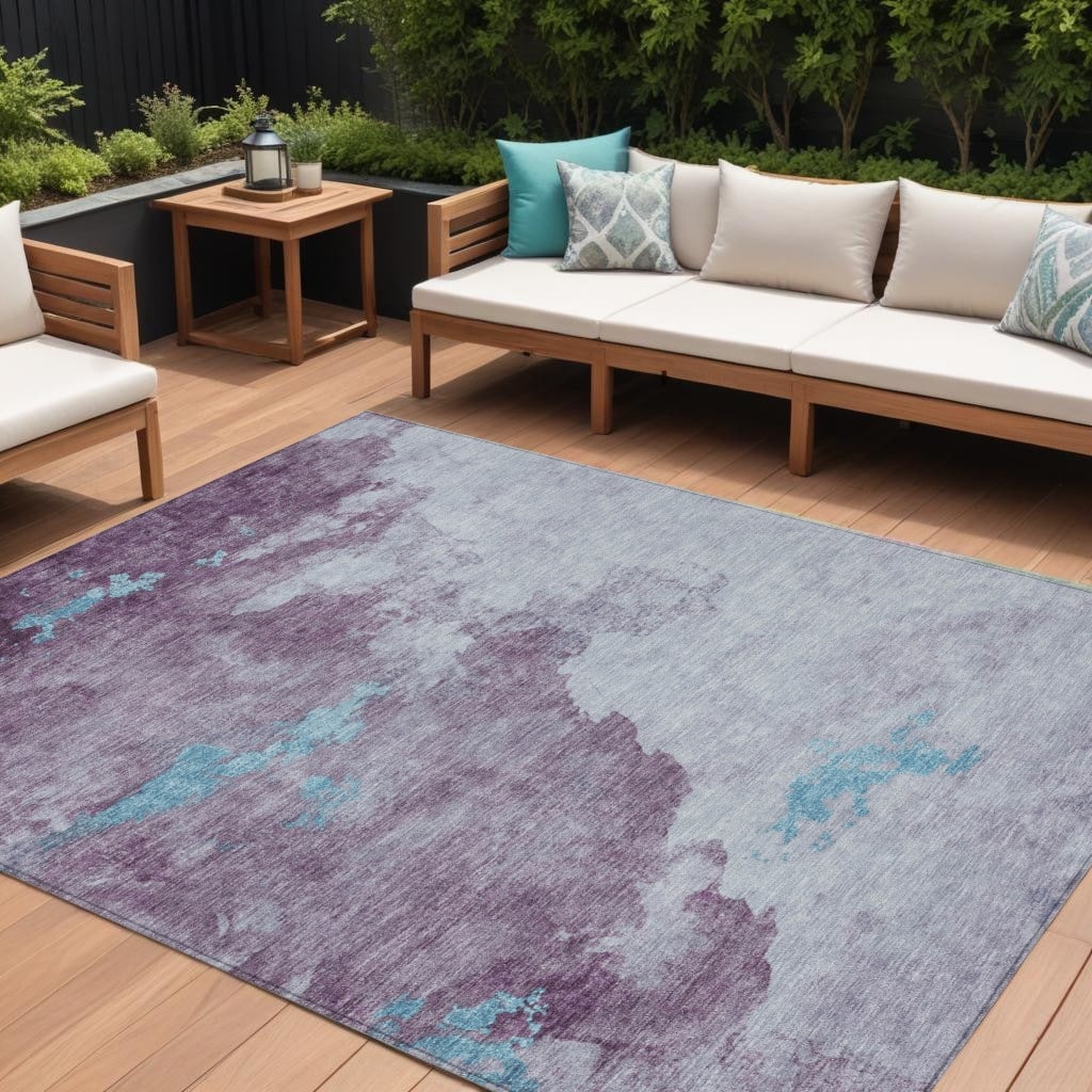 HomeRoots Abstract Transitional Rectangle Outdoor Rug
