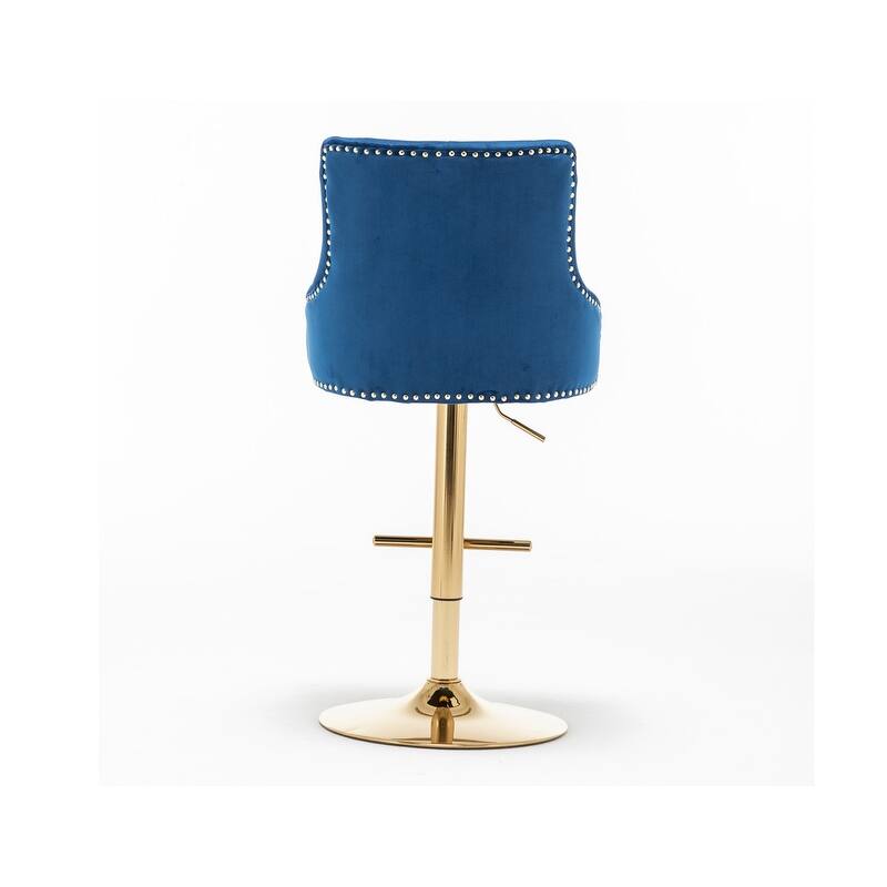 Best Master Furniture Adjustable Swivel Bar Stools with Gold Base (Set of 2)