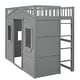 preview thumbnail 4 of 7, Gray Castle Style Solid Pine Wood Loft Bed with Ladder and Guard Rails