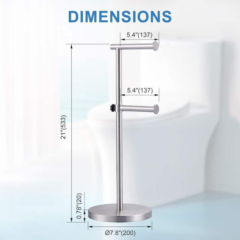 WOWOW Freestanding Bathroom Dual-Rod Toilet Paper Holder