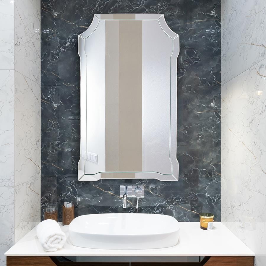 Allan Andrews Rectangular Beveled Mirror with Mirrored Frame