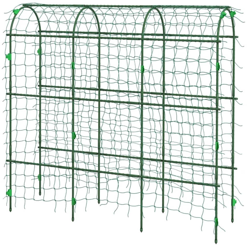 Green Steel Arch Trellis for Climbing Plants with Adjustable Design - 17" W x 71.75" D x 72" H